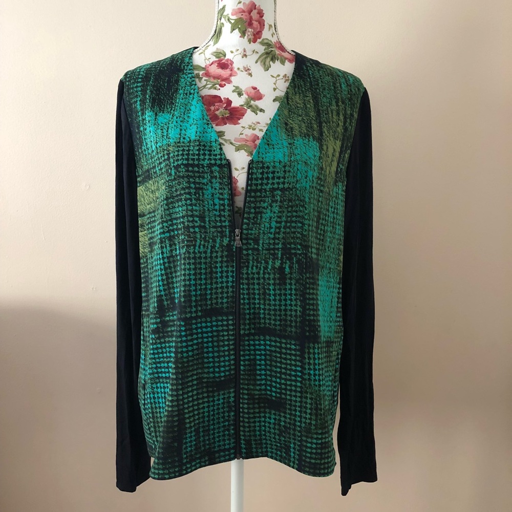Tahari green and black jacket